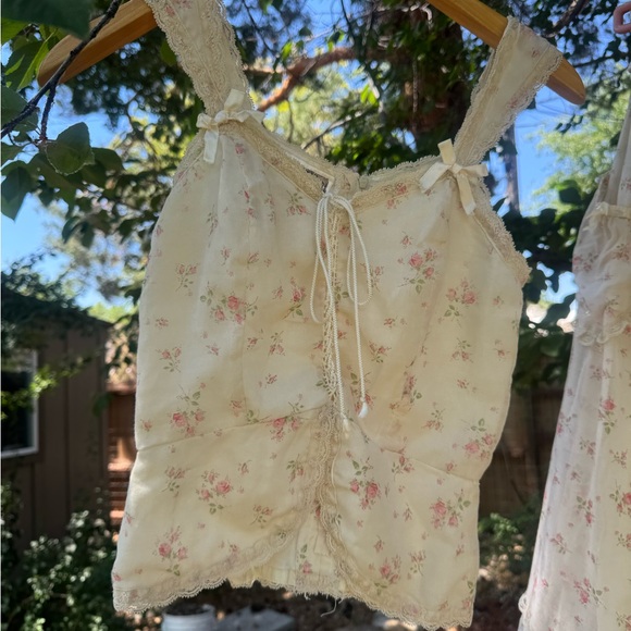 Gunne Sax Floral Cream Skirt / Tank Set Rare find - Picture 4 of 16